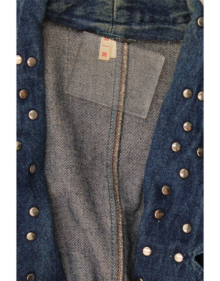 Vintage Womens Oversized Denim Jacket IT 36 XS Blue Cotton