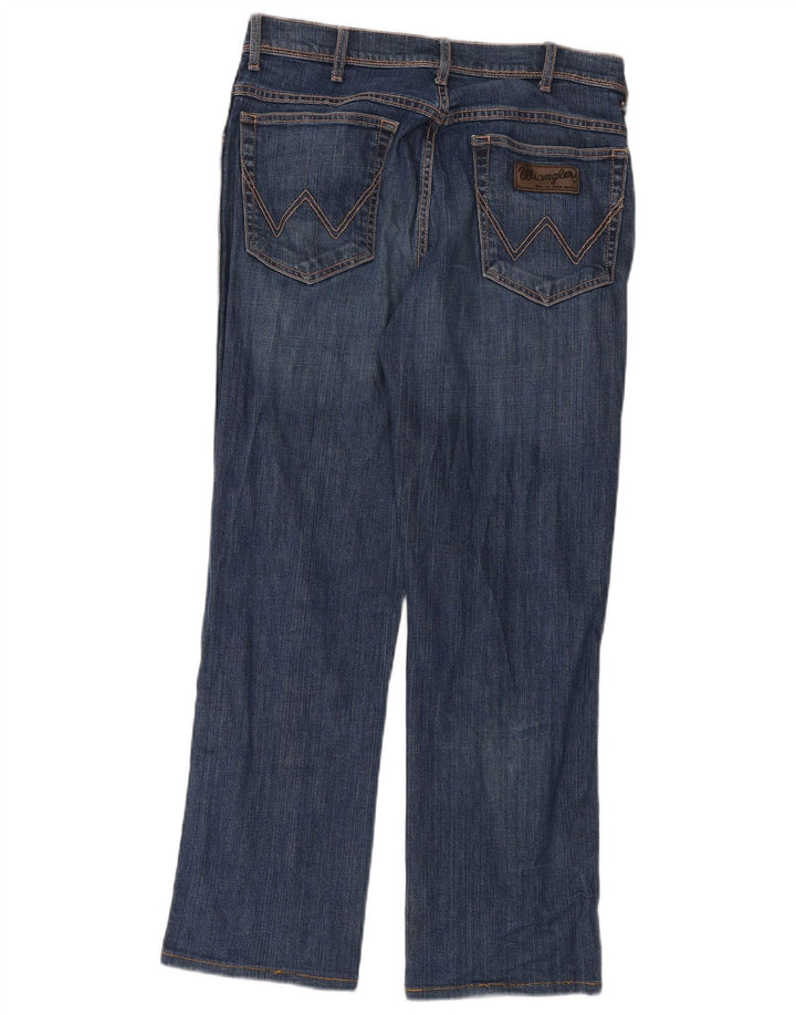 Wrangler Mens Straight Jeans W34 L32 Blue Cotton