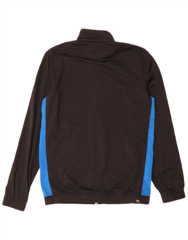 Puma Boys Graphic Tracksuit Top Jacket 15-16 Years Black Colourblock