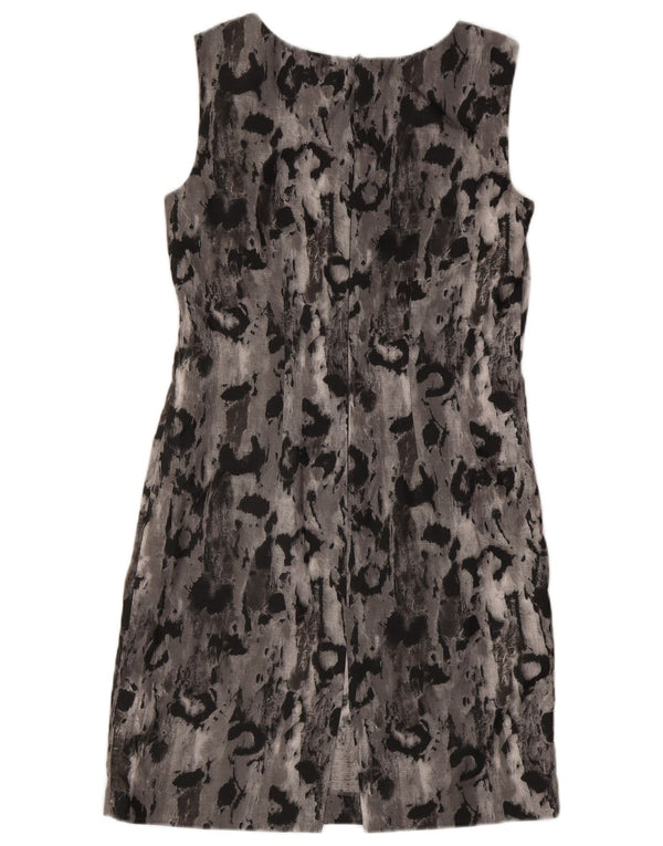 Marella Womens Abstract Pattern Sleeveless Sheath Dress UK 12 Medium Grey
