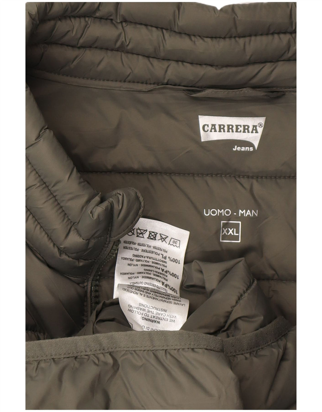 CARRERA Mens Padded Gilet UK 44 2XL Khaki Polyamide