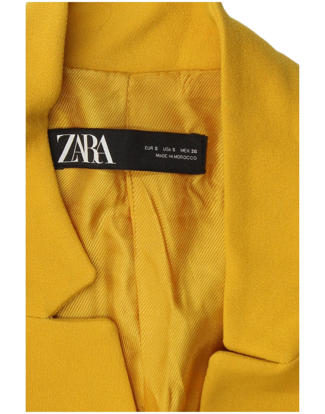 ZARA Womens Open Blazer Jacket UK 10 Small Yellow