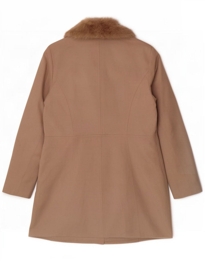 Oasis Womens Overcoat Size 14 Large Beige Polyester