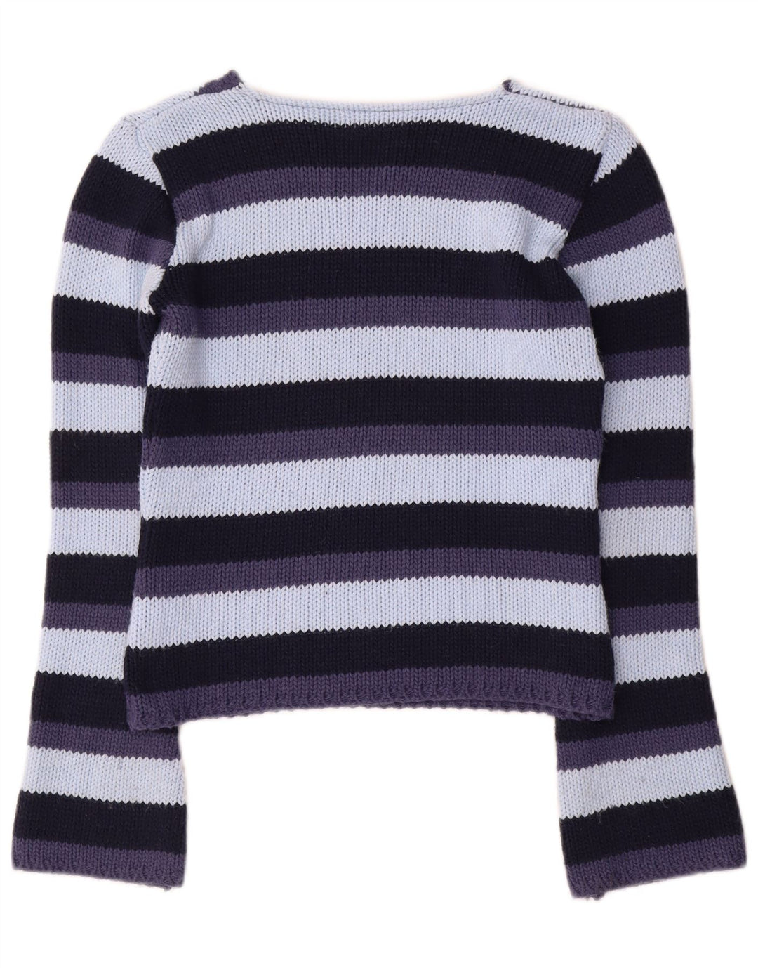 Vintage Womens V-Neck Jumper Sweater UK 12 Medium Multicoloured Striped