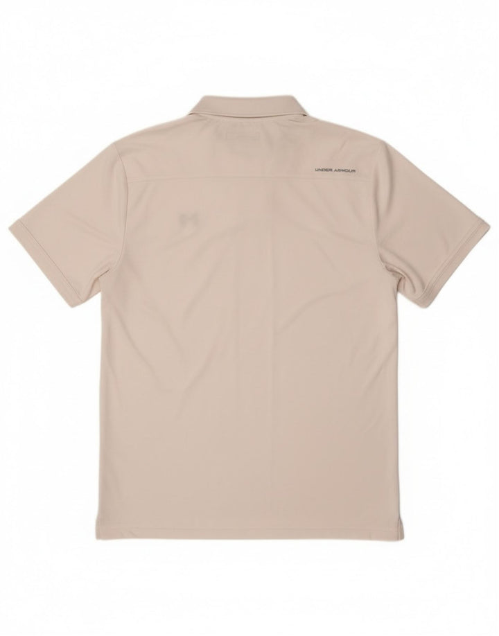 Under Armour Mens Heat Gear Polo Shirt Large White Polyester