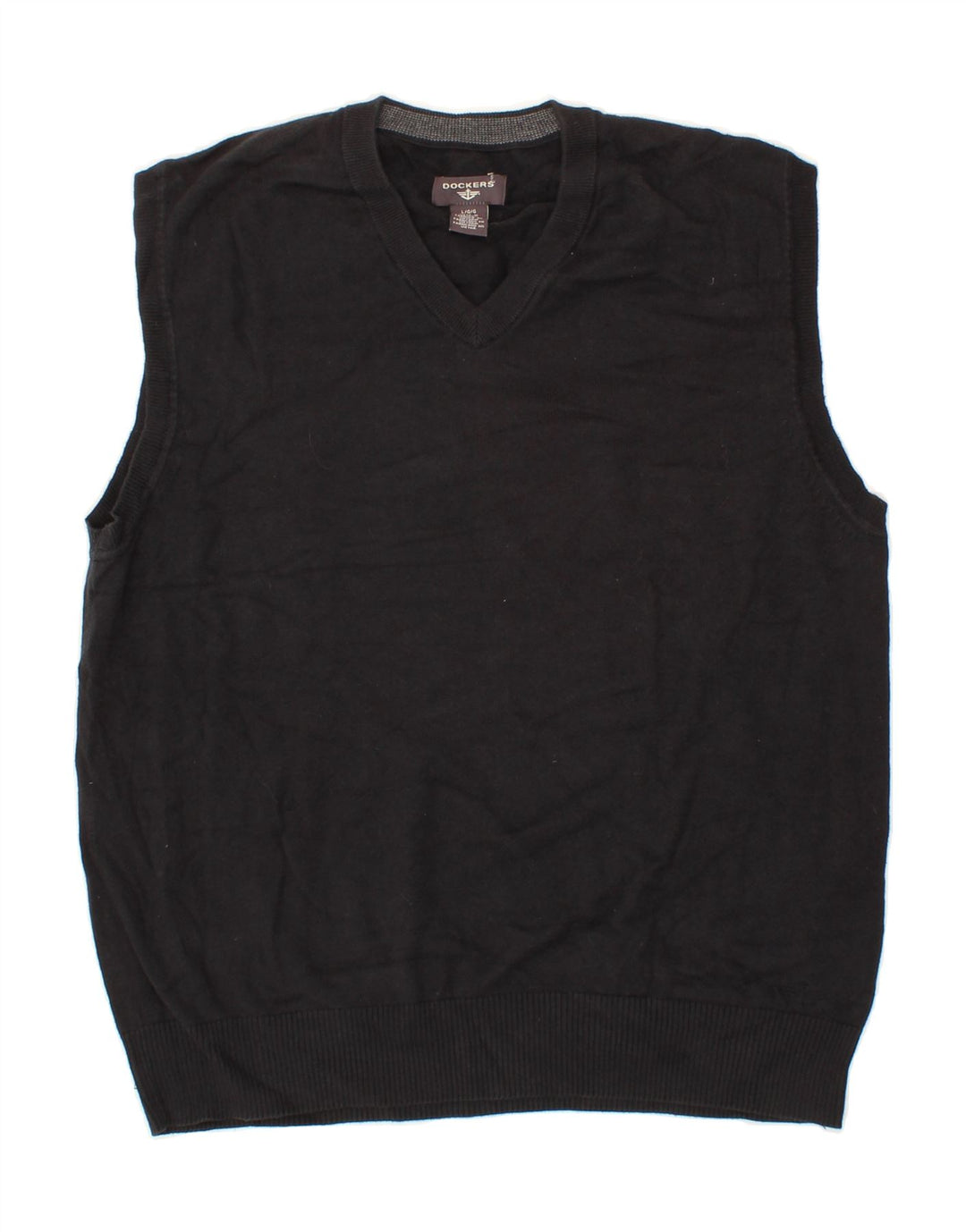 DOCKERS Womens Vest Tank Top UK 16 Large Black Cotton Vintage Dockers and Second-Hand Dockers from Messina Hembry 