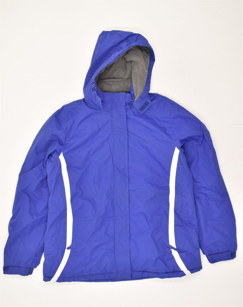 MOUNTAIN WAREHOUSE Womens Hooded Rain Jacket UK 18 XL  Blue Polyester | Vintage Mountain Warehouse | Thrift | Second-Hand Mountain Warehouse | Used Clothing | Messina Hembry 