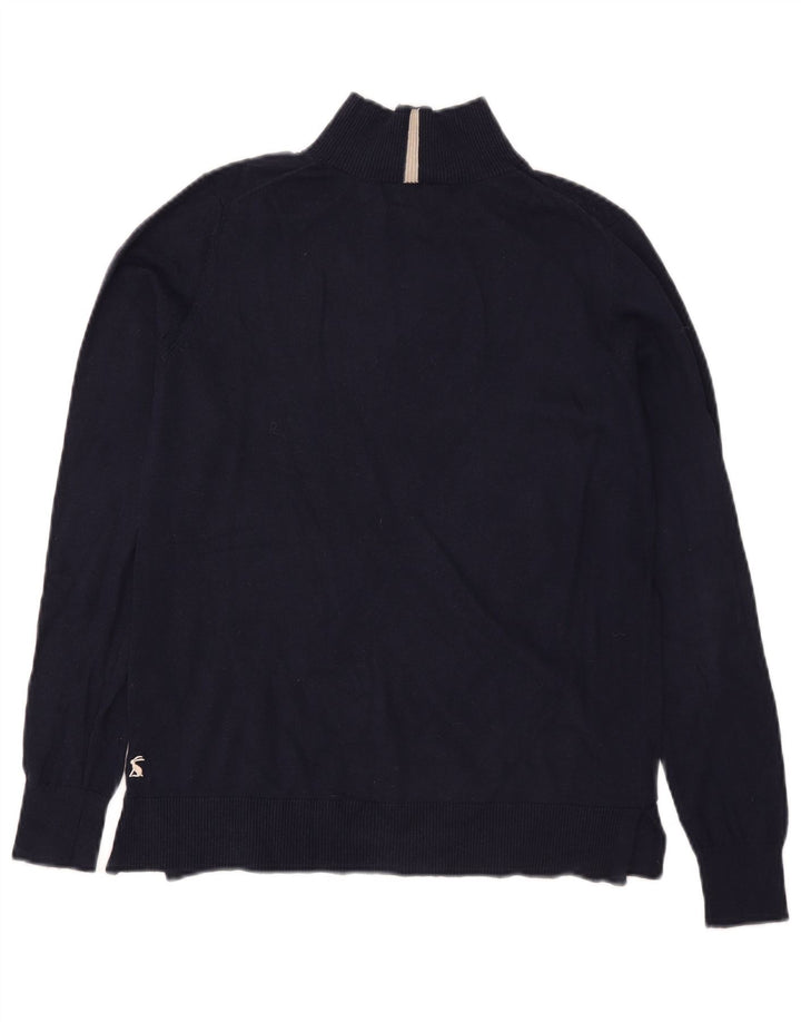 Joules Womens Turtle Neck Jumper Sweater UK 12 Medium Navy Blue Cotton