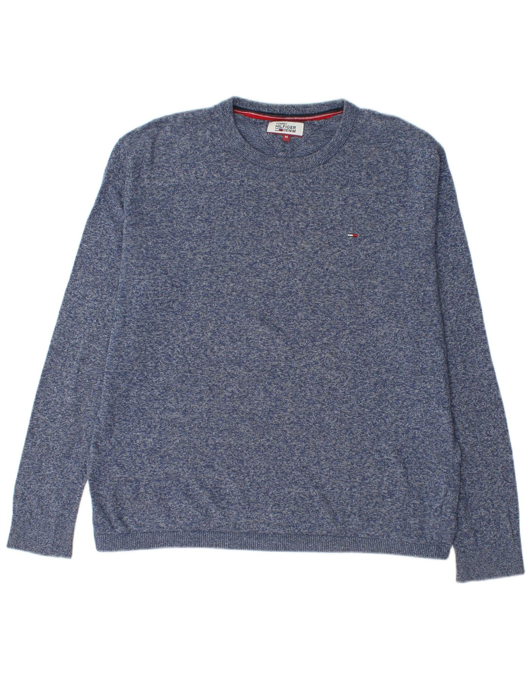 Tommy Hilfiger Mens Crew Neck Jumper Sweater Medium Navy Blue Flecked