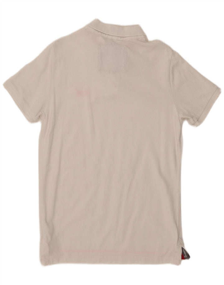 Superdry Mens Polo Shirt Large White Cotton