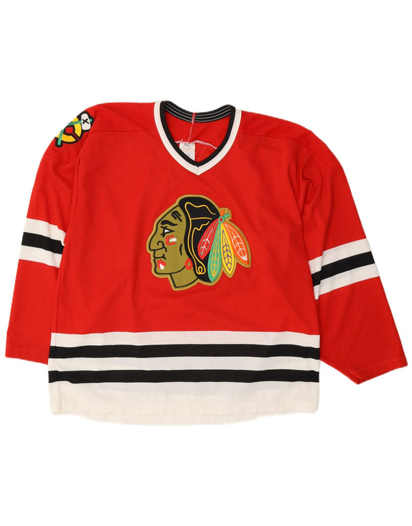 Vintage Mens Chicago Blackhawks CCM 1990-96 Hockey Shirt Large Red Sports