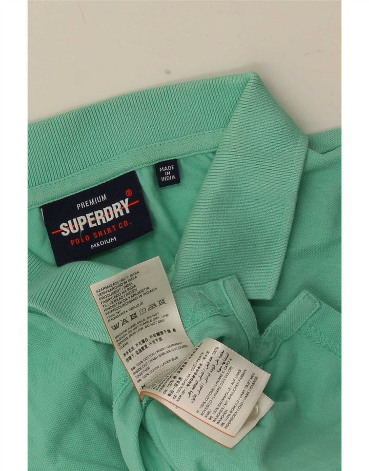 Superdry Mens Polo Shirt Medium Green Cotton