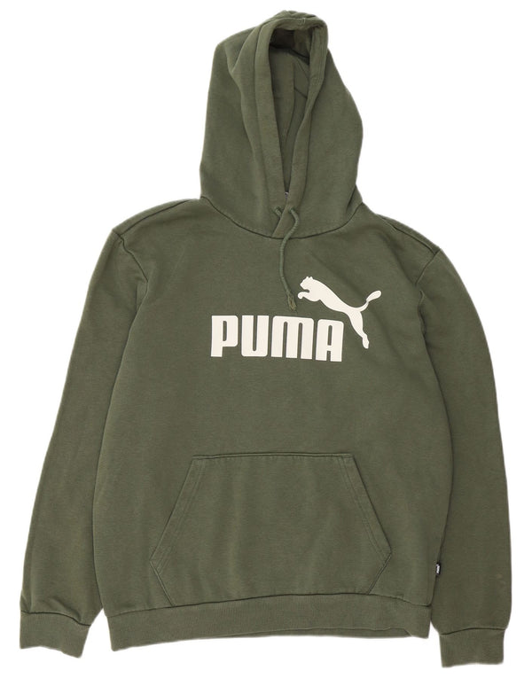 Puma Mens Graphic Hoodie Jumper Medium Khaki Cotton