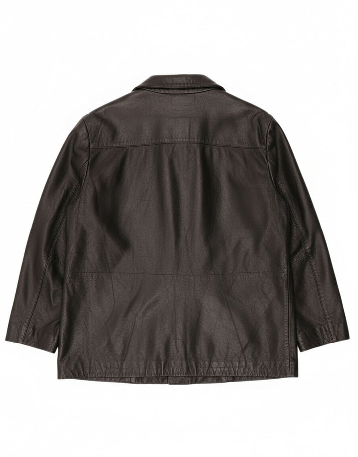 Vintage Womens Leather Jacket EU 42 Large Black