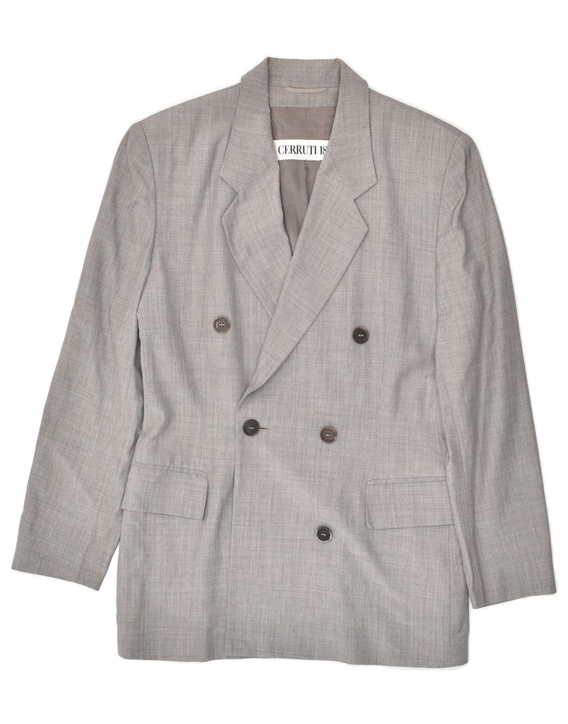 CERRUTI 1881 Mens Double Breasted Blazer Jacket UK 36 Small Grey Viscose | Vintage Cerruti 1881 | Thrift | Second-Hand Cerruti 1881 | Used Clothing | Messina Hembry 