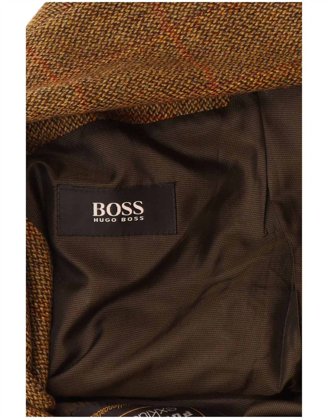 HUGO BOSS Mens 2 Button Blazer Jacket EU 56 3XL Brown Check New Wool