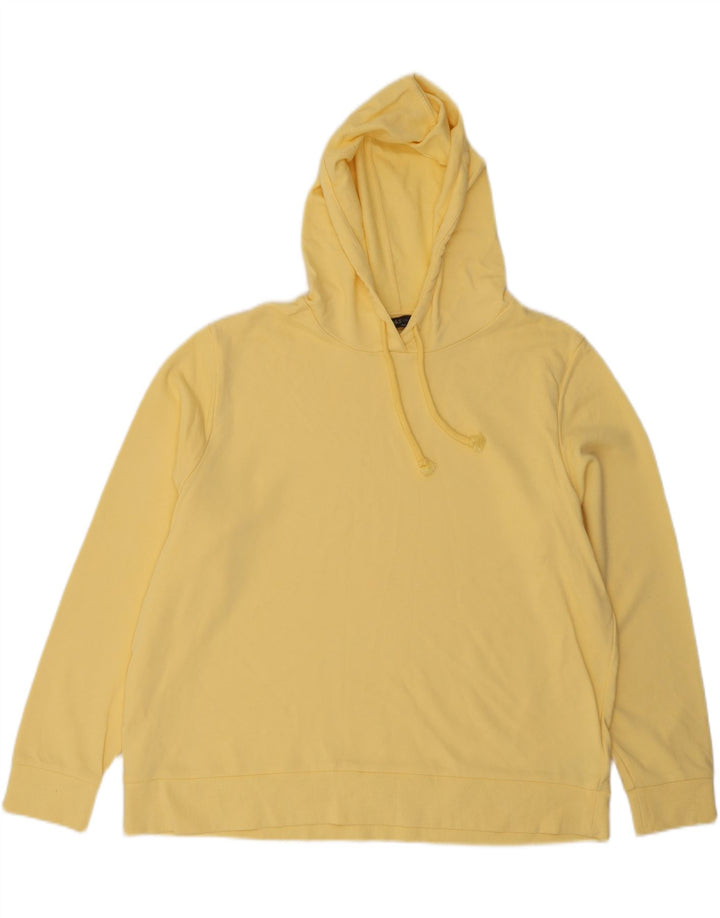 MARKS & SPENCER Womens Hoodie Jumper UK 18 XL Yellow Cotton Vintage Marks & Spencer and Second-Hand Marks & Spencer from Messina Hembry 
