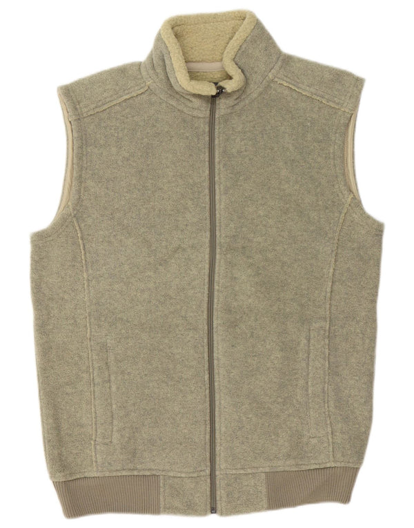 Marks & Spencer Mens Sleeveless Tracksuit Top Jacket Medium Khaki Polyester