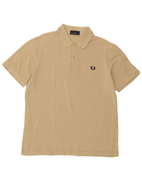 Fred Perry Mens Polo Shirt  Medium Beige Cotton