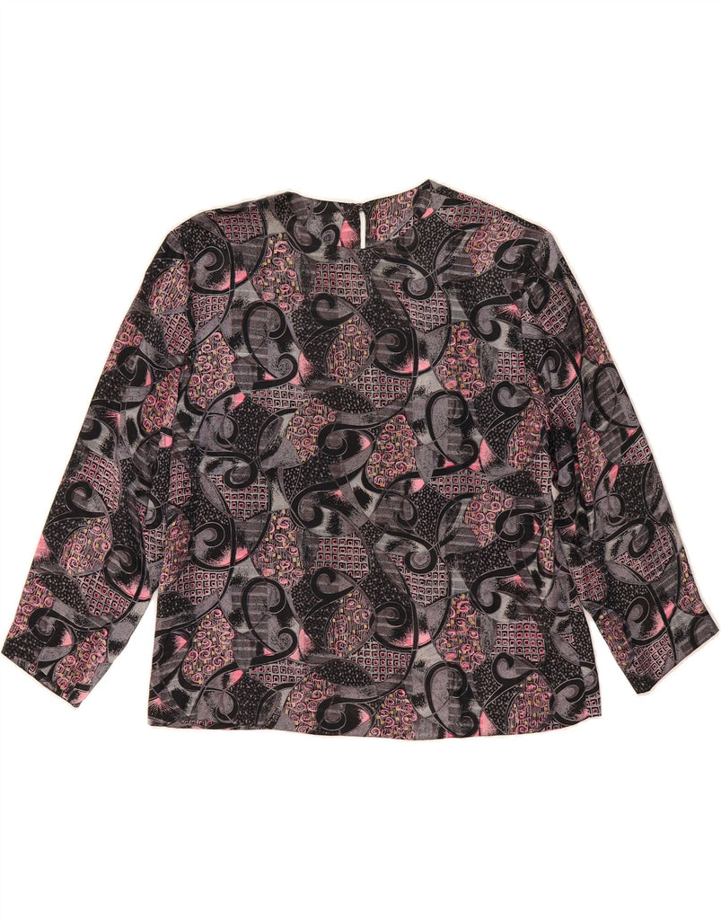 VINTAGE Womens 3/4 Sleeve Blouse Top UK 16 Large Black Paisley Vintage Vintage and Second-Hand Vintage from Messina Hembry 