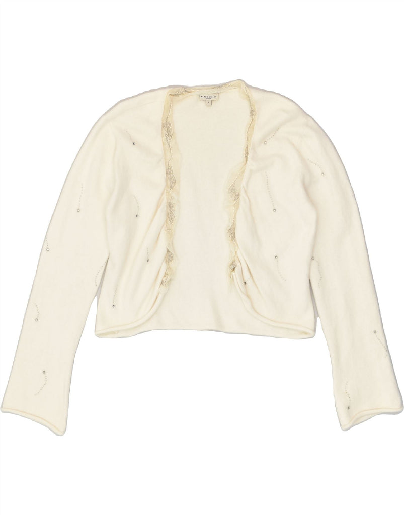 KAREN MILLEN Womens Bolero Jumper US 3 Small Off White Angora | Vintage Karen Millen | Thrift | Second-Hand Karen Millen | Used Clothing | Messina Hembry 