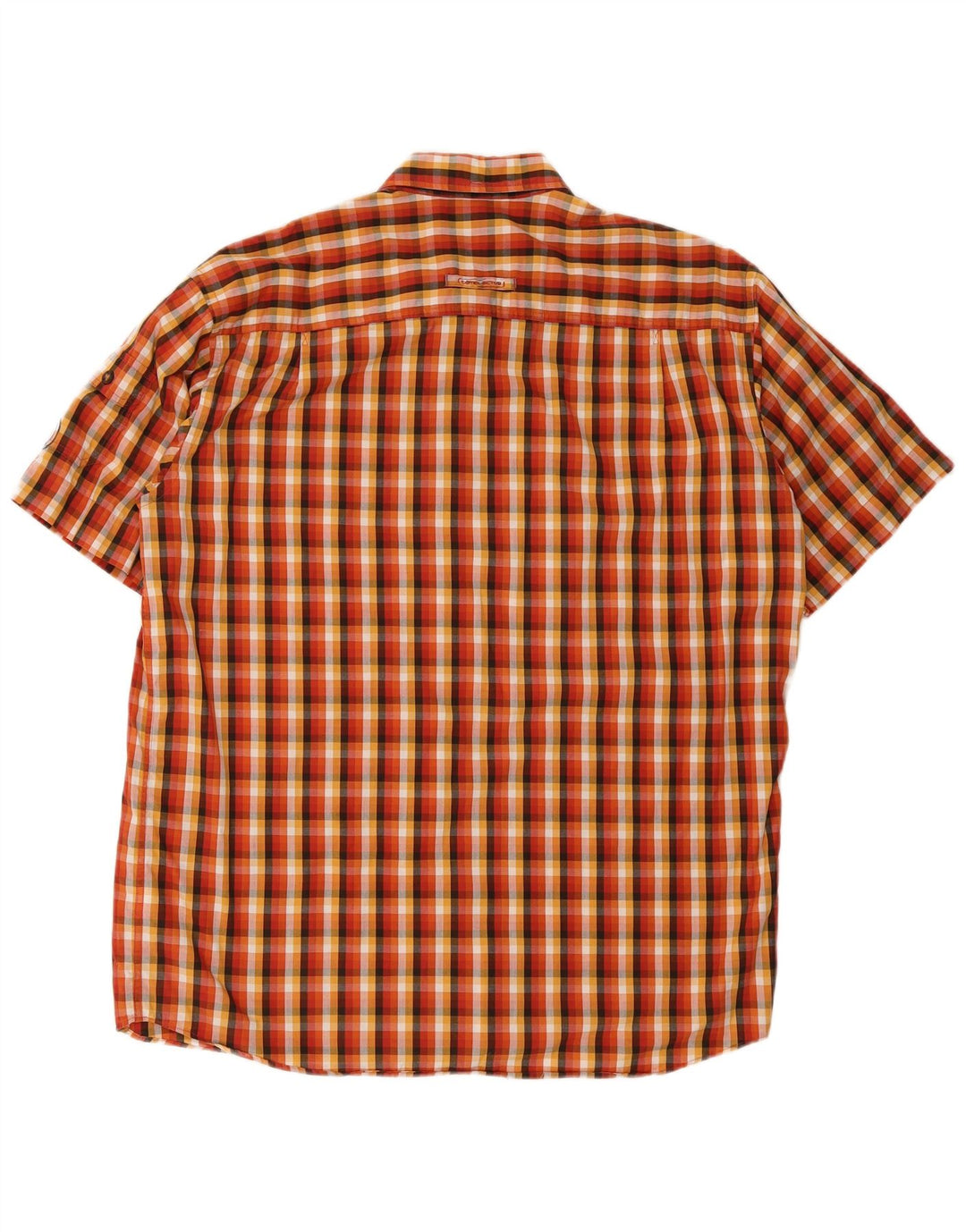 Camel Active Mens Short Sleeve Shirt Large Orange Check