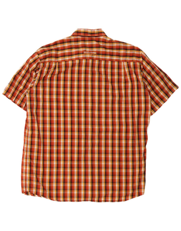 Camel Active Mens Short Sleeve Shirt Large Orange Check
