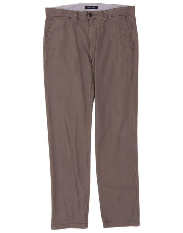 Tommy Hilfiger Mens Slim Chino Trousers W33 L34 Grey Cotton