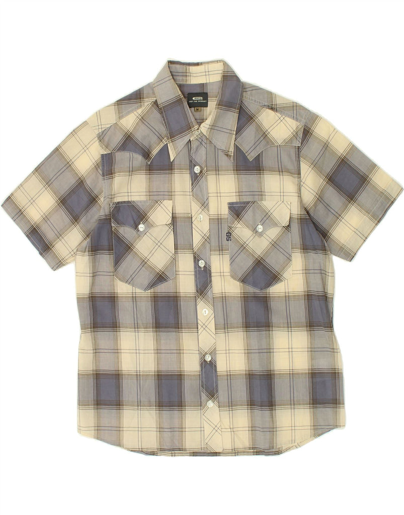 G-STAR Mens Short Sleeve Shirt Medium Beige Check Cotton | Vintage G-Star | Thrift | Second-Hand G-Star | Used Clothing | Messina Hembry 