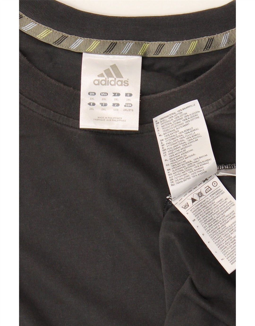 Adidas Mens T-Shirt Top 2XL Black Cotton