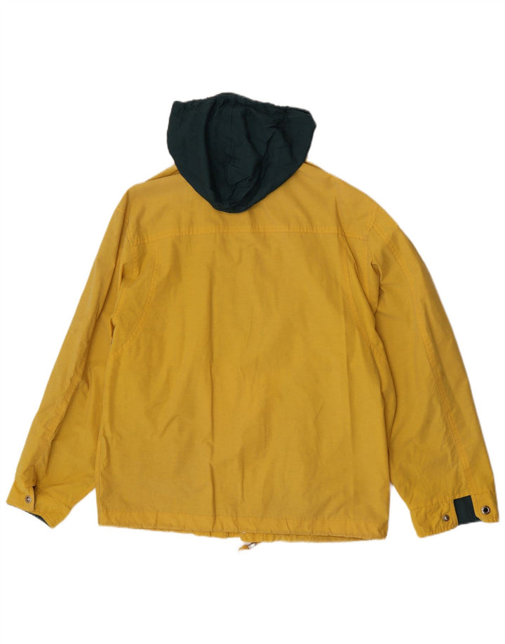 Polbot Mens Hooded Rain Jacket UK 38 Medium Yellow Polyester