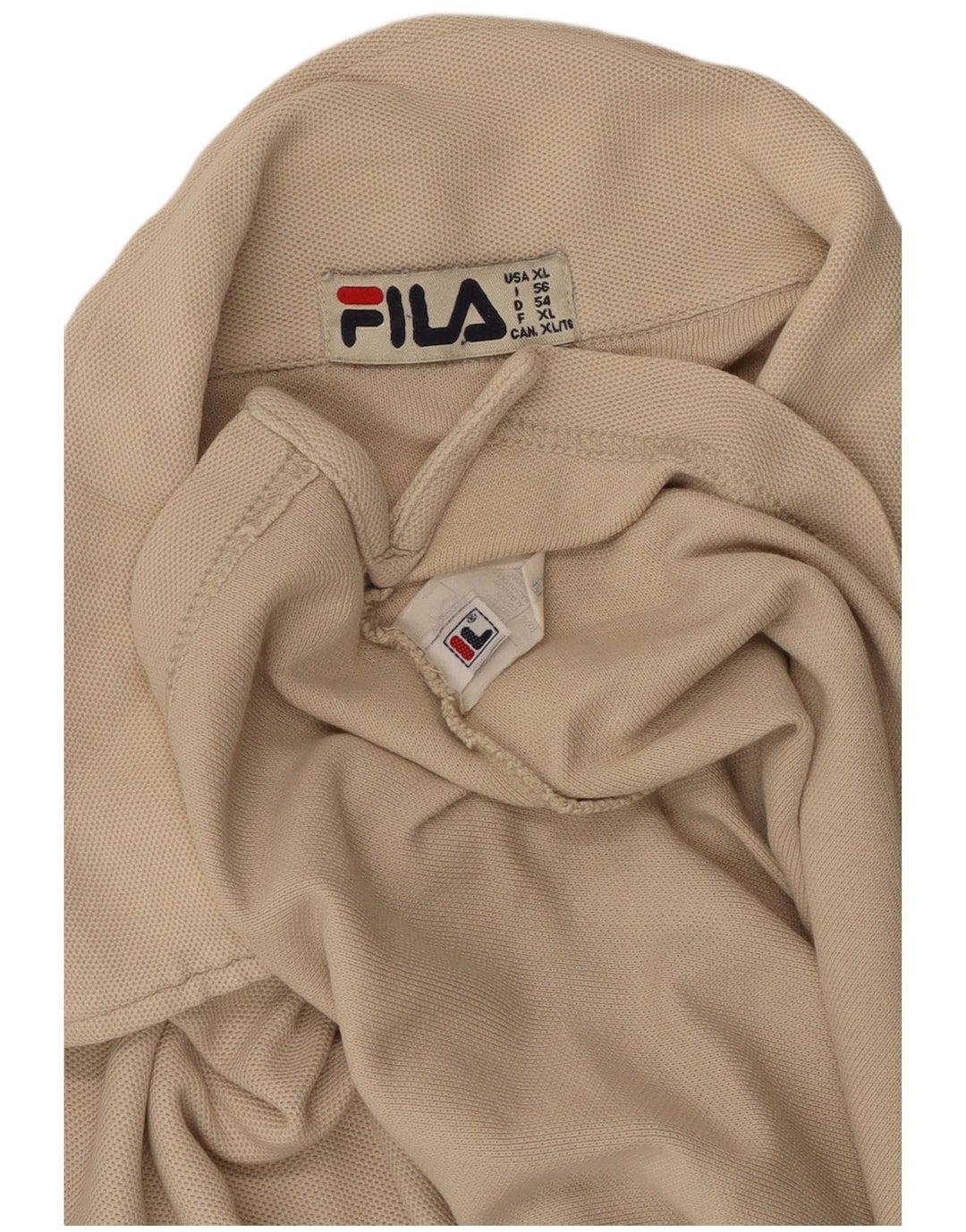 FILA Mens Polo Shirt XL Beige Cotton