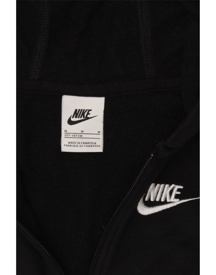 NIKE Boys Zip Hoodie Sweater 10-11 Years Medium  Black Cotton Vintage Nike and Second-Hand Nike from Messina Hembry 