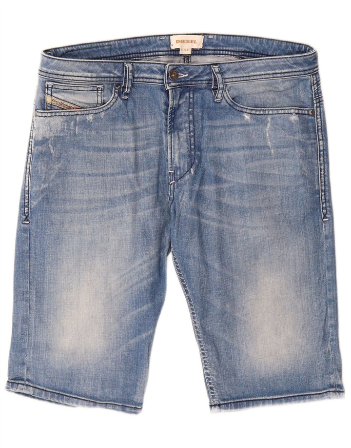 Diesel Mens Distressed Denim Shorts W31 Medium Blue Cotton