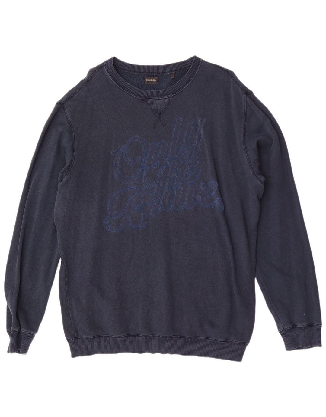 Diesel Mens Graphic Sweatshirt Jumper XL Navy Blue