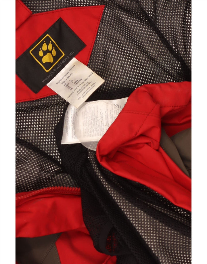 Jack Wolfskin Mens Rain Jacket UK 40/42 Large Red Polyamide