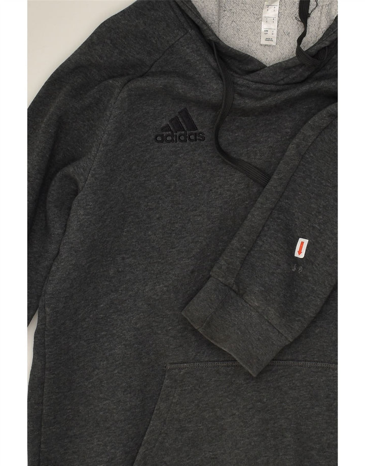 ADIDAS Womens Hoodie Jumper UK 10 Small Grey Cotton | Vintage Adidas | Thrift | Second-Hand Adidas | Used Clothing | Messina Hembry 