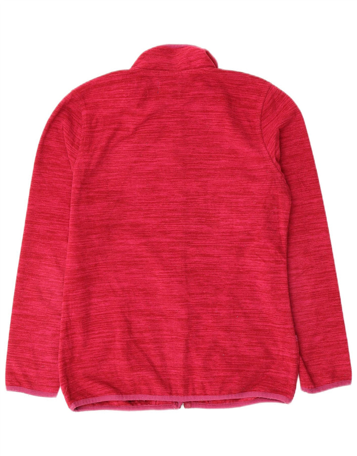AVIREX Womens Fleece Jacket UK 14 Medium Pink Pinstripe Polyester