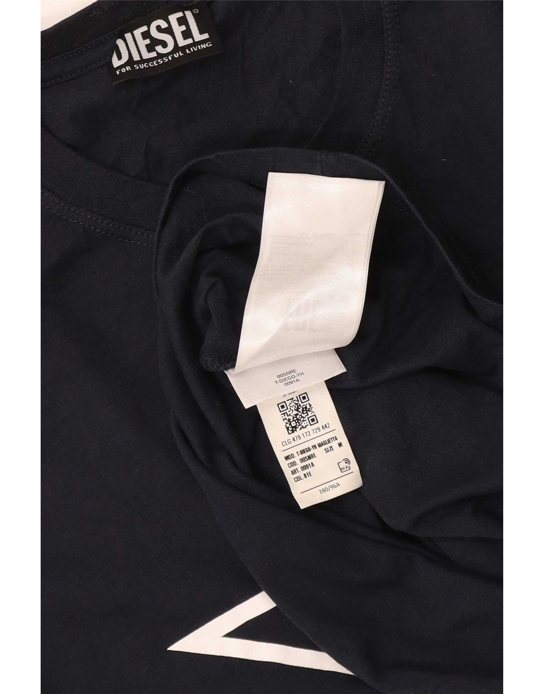 Diesel Mens Graphic T-Shirt Top Medium Navy Blue Cotton