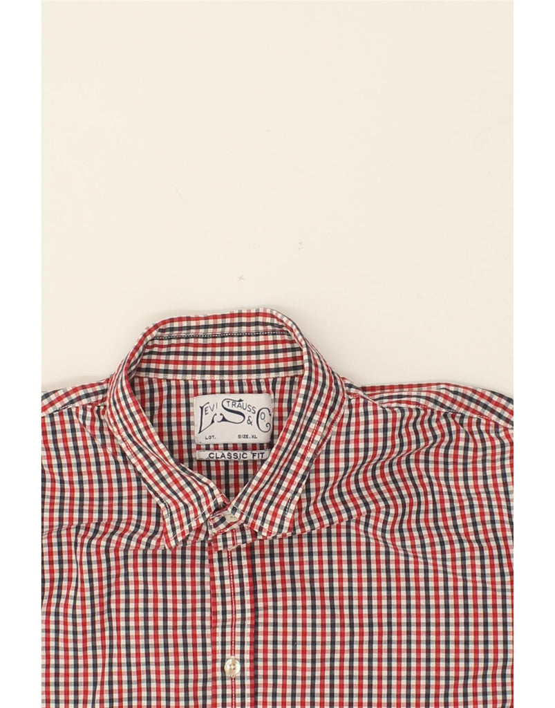LEVI'S Mens Classic Fit Shirt XL Red Check Cotton Vintage Levi's and Second-Hand Levi's from Messina Hembry 