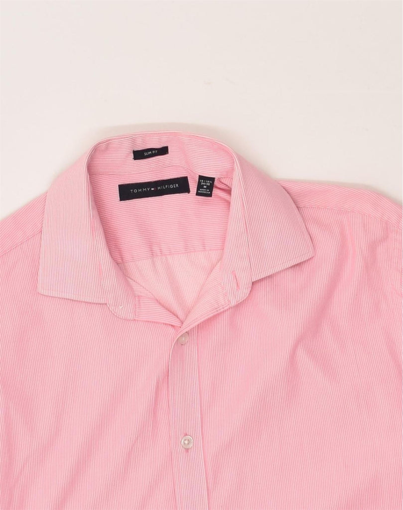 TOMMY HILFIGER Mens Slim Fit Shirt Size 15 15 1/2  Medium Pink Cotton | Vintage Tommy Hilfiger | Thrift | Second-Hand Tommy Hilfiger | Used Clothing | Messina Hembry 