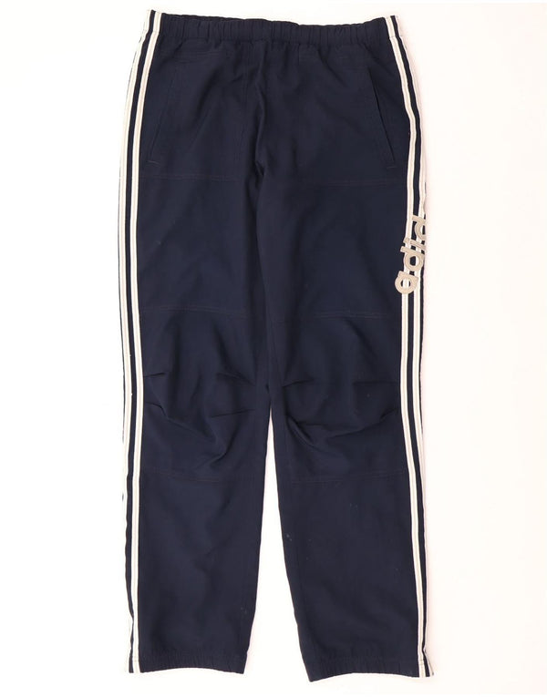 ADIDAS Mens Tracksuit Trousers Medium  Navy Blue Polyester