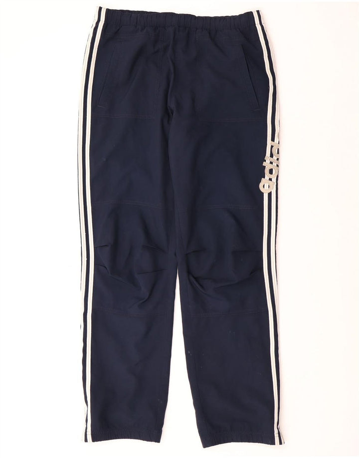 ADIDAS Mens Tracksuit Trousers Medium  Navy Blue Polyester