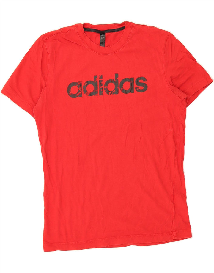 ADIDAS Mens Graphic T-Shirt Top Small Red Cotton Vintage Adidas and Second-Hand Adidas from Messina Hembry 
