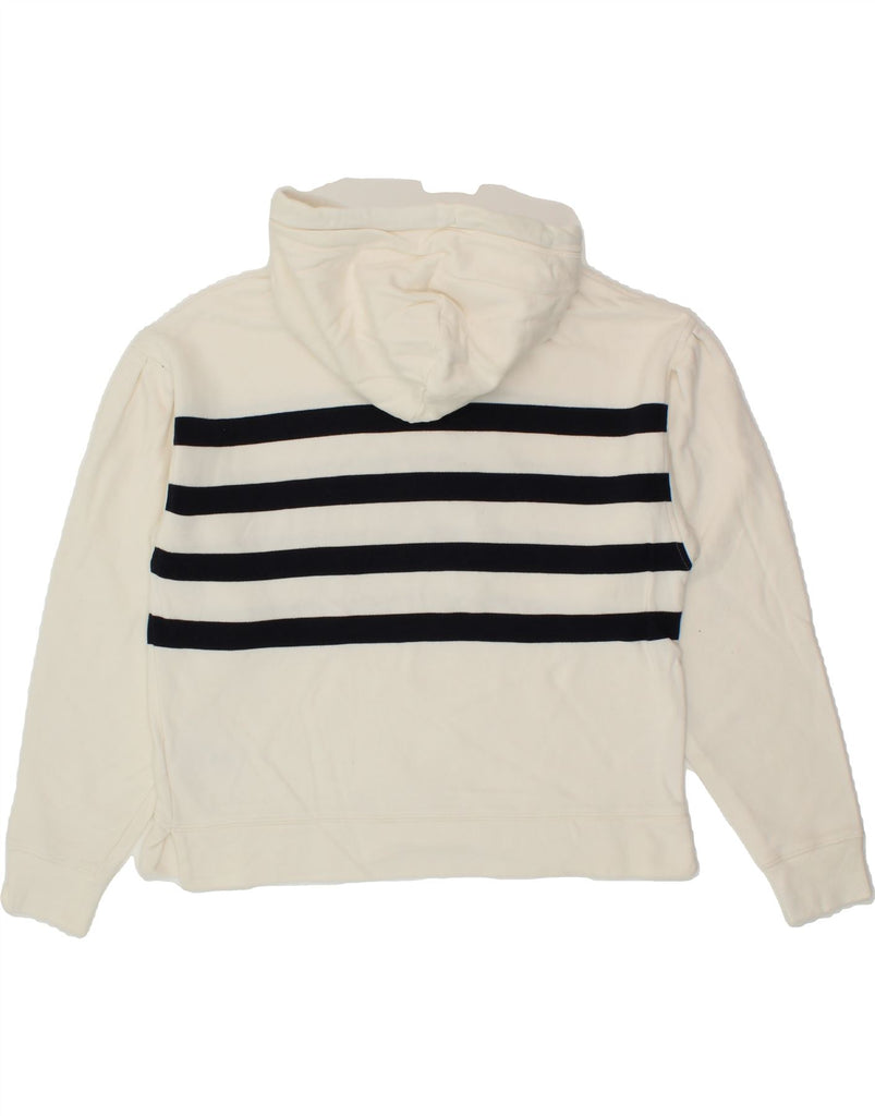 GANT Womens Oversized Graphic Hoodie Jumper UK 10 Small White Striped Vintage Gant and Second-Hand Gant from Messina Hembry 
