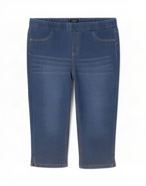 Marks & Spencer Womens Capri Jeans UK 18 XL W38 L21 Blue Cotton
