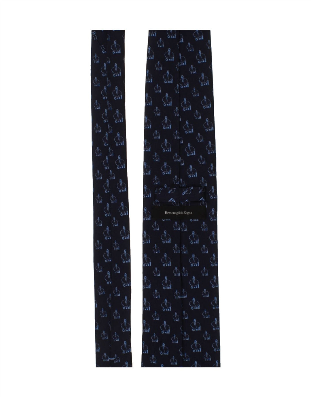 ERMENEGILDO ZEGNA Mens Abstract Pattern Tie One Size Navy Blue Silk Vintage Ermenegildo Zegna and Second-Hand Ermenegildo Zegna from Messina Hembry 