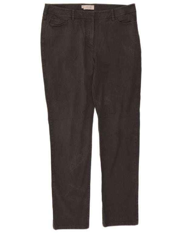 Hobbs Womens Slim Fit Casual Trousers UK 14 Large W32 L29 Grey Cotton