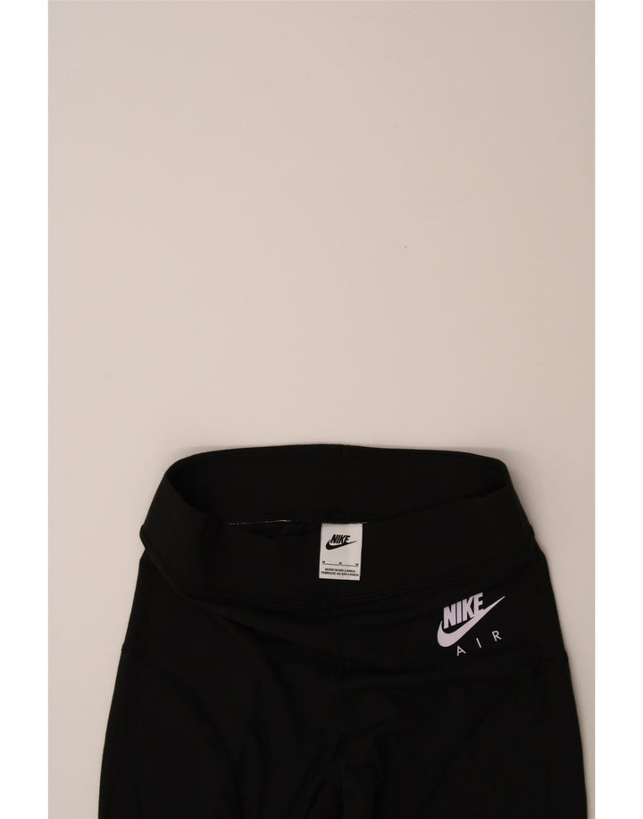 NIKE Womens Graphic Leggings UK 12 Medium Black Colourblock Polyester Vintage Nike and Second-Hand Nike from Messina Hembry 