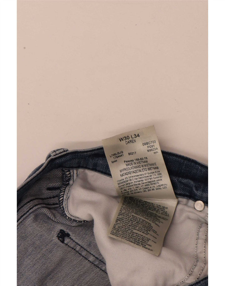 Lee Mens Distressed Straight Jeans W30 L31 Blue Cotton